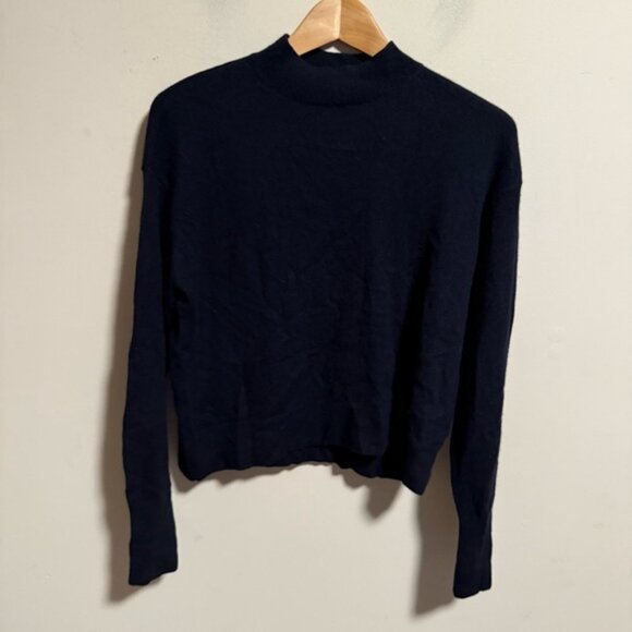 EVERLANE Pullover Mock Neck 100% Cashmere Sweater Black- Size Small - Picture 3 of 11